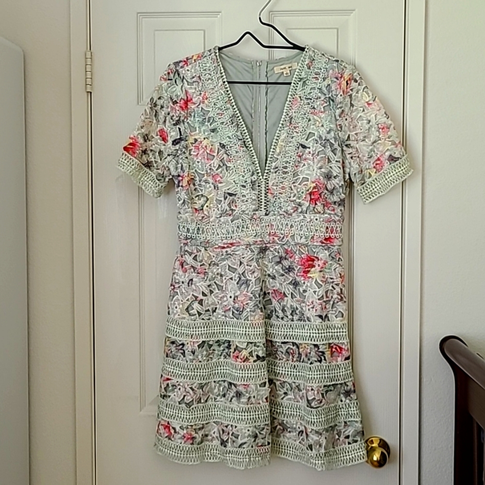 Just Me floral lace mini dress